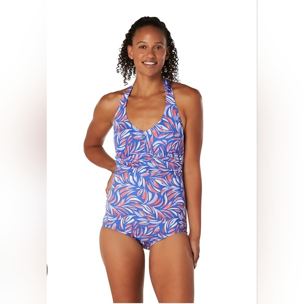 21. NWT Speedo - One-Piece Printed Halter Swimsuit